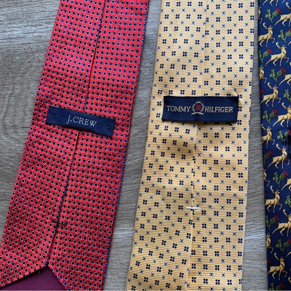 Lot 4 Printed 100% Silk Ties J.Crew Tommy Hilfiger Banana Republic Gap Premium - Picture 4 of 12